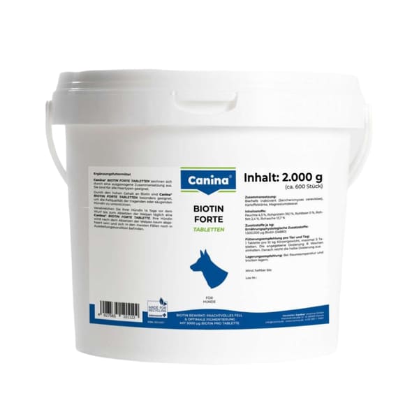 Canina Biotin Forte Tabs biotīna tabletes ādai un apmatojumam suņiem 2000 g N600